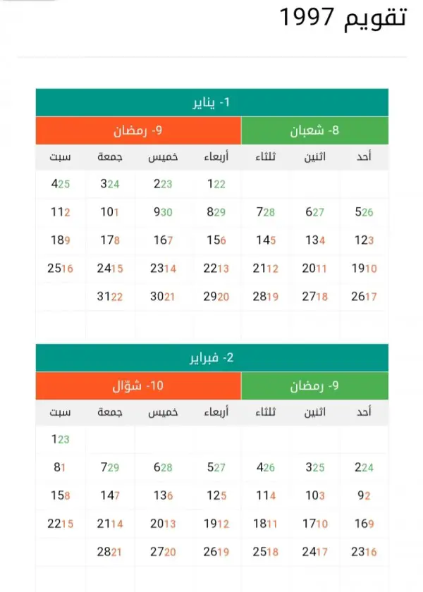 متا كان شهر رمضان ١٩٩٧ إسألنا